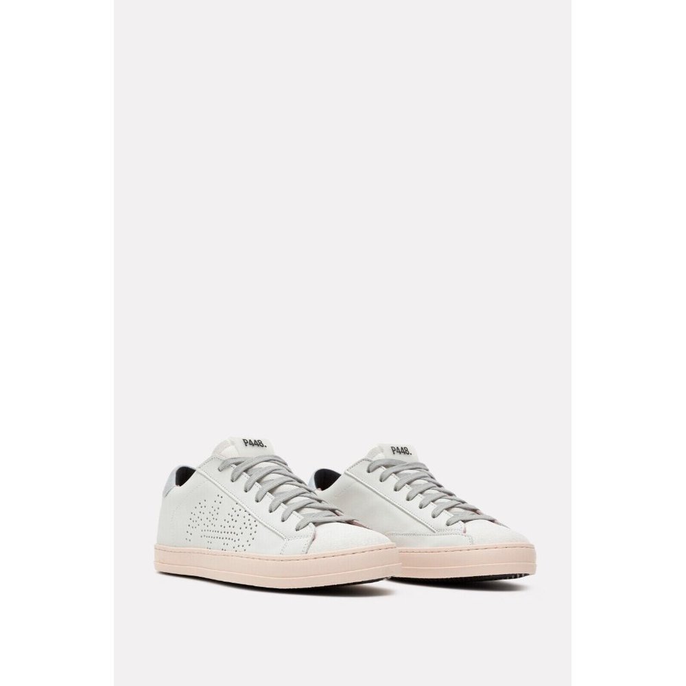 P448 John Morea Leather Sneaker Shoes White ( 40 )